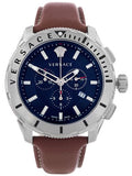  Shop Authentic Versace Casual Chronograph Blue Dial Brown Leather Strap Watch for Men - VERG002-18 - Luxxuri