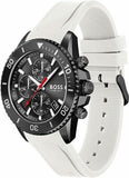  Shop Authentic Hugo Boss Admiral Chronograph Black Dial White Rubber Strap Watch for Men - 1513966 - Luxxuri