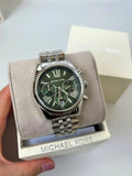  Shop Authentic Michael Kors Lexington Quartz Green Dial Silver Steel Strap Watch For Women - MK6222 - Luxxuri
