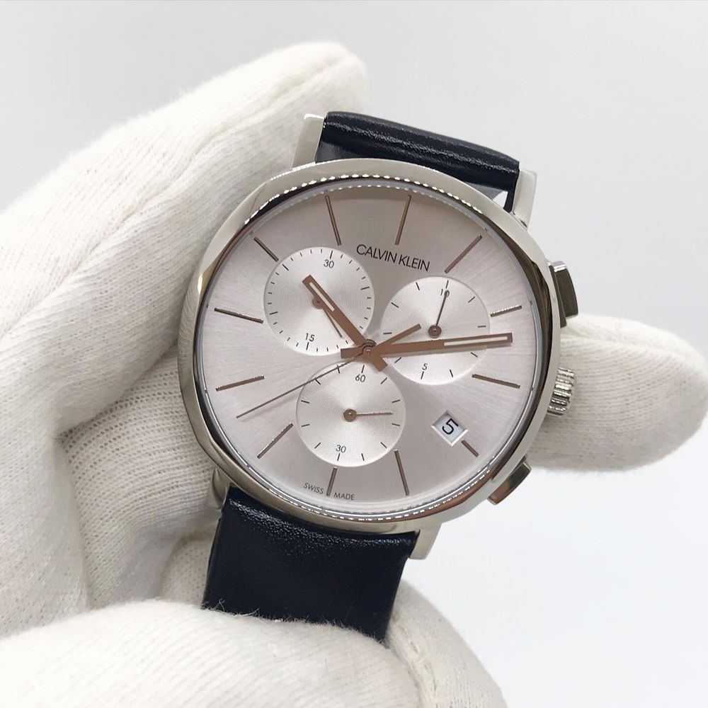  Shop Authentic Calvin Klein Posh Silver Dial Black Leather Strap Watch for Men - K8Q371C6 - Luxxuri