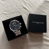  Shop Authentic Tommy Hilfiger Kane Blue Dial Silver Steel Strap Watch for Men - 1710401 - Luxxuri