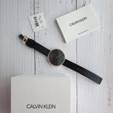  Shop Authentic Calvin Klein Full Moon Black Dial Black Leather Strap Watch for Women - K8Y236C1 - Luxxuri
