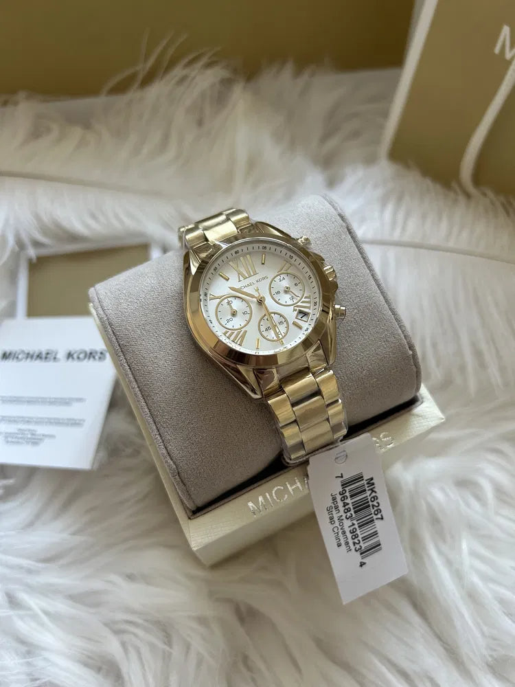  Shop Authentic Michael Kors Lexington Quartz Gold Dial Gold Steel Strap Watch For Women - MK6267 - Luxxuri