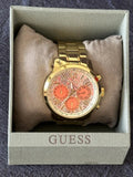  Shop Authentic Guess Mini Sunrise Quartz Analog Orange Dial Gold Steel Strap Watch For Women - W0448L7 - Luxxuri
