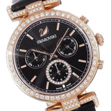  Shop Authentic Swarovski Era Journey Chronograph Black Dial Black Leather Strap Watch for Women - 5295320 - Luxxuri