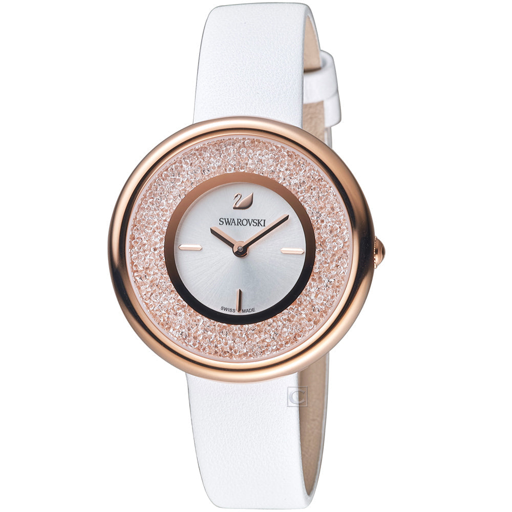  Shop Authentic Swarovski Crystalline Pure White Dial White Leather Strap Watch for Women - 5376083 - Luxxuri