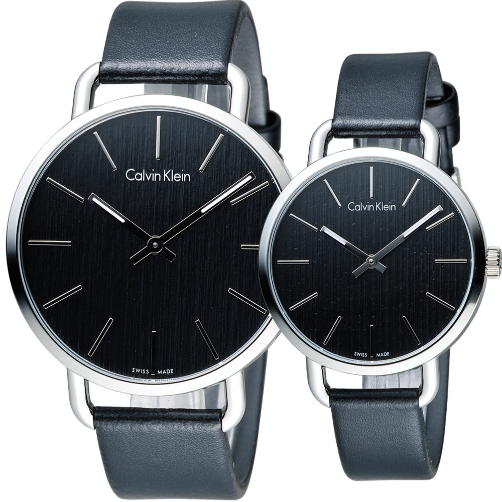  Shop Authentic Calvin Klein Even Black Dial Black Leather Strap Watch for Women - K7B211C1 - Luxxuri