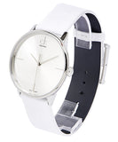  Shop Authentic Calvin Klein Accent Silver Dial White Leather Strap Watch for Women - K2Y2X1K6 - Luxxuri