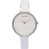  Shop Authentic Calvin Klein Rise White Grey Dial White Leather Strap Watch for Women - K7A231L6 - Luxxuri
