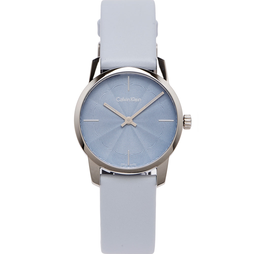  Shop Authentic Calvin Klein City Blue Dial Blue Leather Strap Watch for Women - K2G231VN - Luxxuri