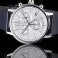  Shop Authentic Calvin Klein Post Minimal White Dial Black Leather Strap Watch for Men - K7627120 - Luxxuri