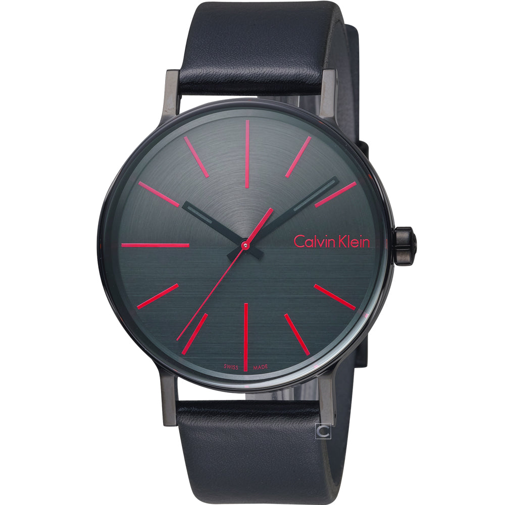  Shop Authentic Calvin Klein Boost Black Dial Black Leather Strap Watch for Men - K7Y214CY - Luxxuri