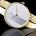  Shop Authentic Calvin Klein Drift Silver Dial Gold Steel Strap Watch for Women - K6S2N516 - Luxxuri