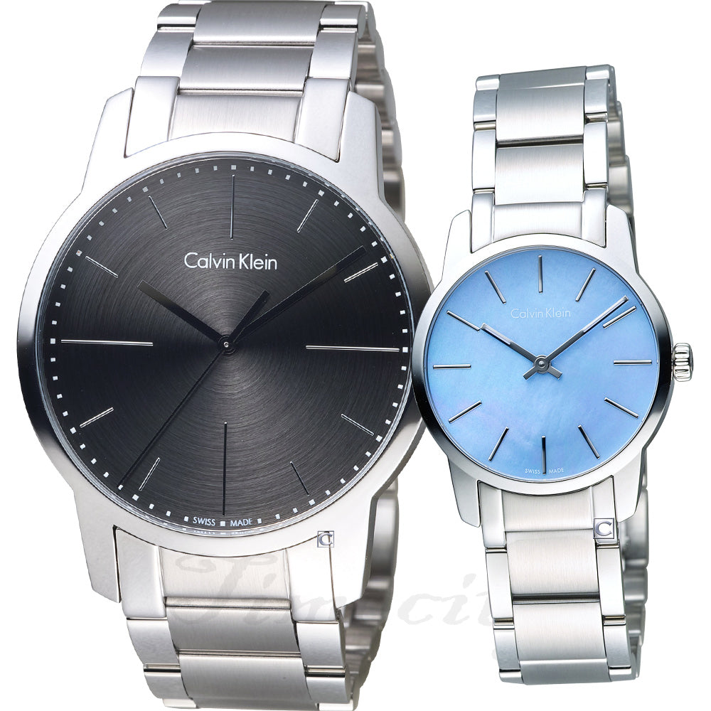  Shop Authentic Calvin Klein City Mother of Pearl Blue Dial Silver Steel Strap Watch for Women - K2G2314X - Luxxuri