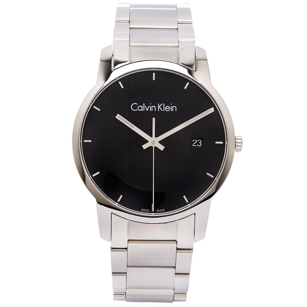  Shop Authentic Calvin Klein City Chronograph Black Dial Silver Steel Strap Watch for Men - K2G2G14Y - Luxxuri