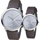  Shop Authentic Calvin Klein Minimal Silver Dial Brown Leather Strap Watch for Men - K3M211G6 - Luxxuri