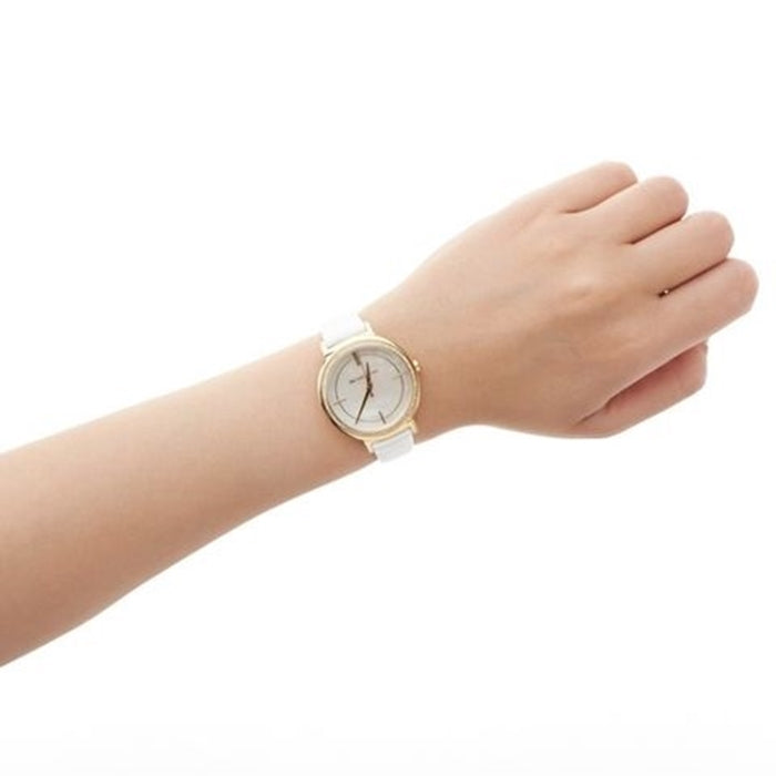  Shop Authentic Michael Kors Cinthia Mother of Pearl Dial White Leather Strap Watch for Women - MK2662 - Luxxuri