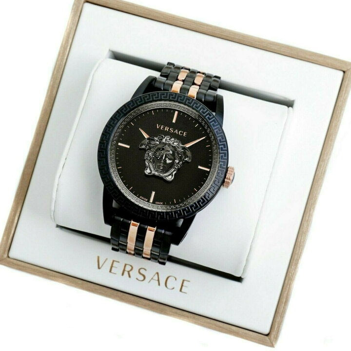 Shop Authentic Versace Palazzo Empire Black Dial Two Tone Steel Strap Watch for Men - VERD00618 - Luxxuri