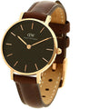  Shop Authentic Daniel Wellington Classic Petite St Mawes Black Dial Brown Leather Strap Watch For Women - DW00100225 - Luxxuri