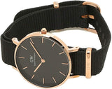  Shop Authentic Daniel Wellington Classic Petite Cornwall Black Dial Black NATO Strap Watch For Women - DW00100215 - Luxxuri