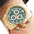  Shop Authentic Versace V-Ray Chronograph Quartz Green Dial Gold Steel Strap Watch For Men - VE2I00621 - Luxxuri