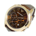  Shop Authentic Emporio Armani Chronograph Brown Dial Brown Leather Strap Watch For Men - AR1701 - Luxxuri