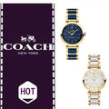 Coach Sport Ceramic Blue Dial Two Tone Steel Strap Watch for Women - 14502462