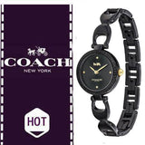 Coach Park Swarovski Crystals Black Dial Black Steel Strap Watch for Women - 14503564