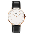  Shop Authentic Daniel Wellington Classic Sheffield White Dial Black Leather Strap Watch For Men - DW00100007 - Luxxuri