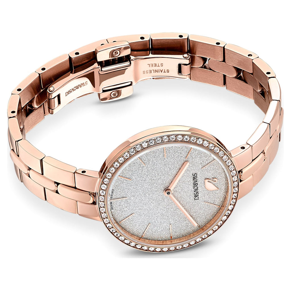  Shop Authentic Swarovski Cosmopolitan Diamond Powder Silver Dial Rose Gold Steel Strap Watch for Women - 5517803 - Luxxuri