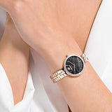 Shop Authentic Swarovski Cosmopolitan Black Dial Rose Gold Steel Strap Watch for Women - 5517797 - Luxxuri