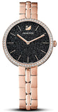  Shop Authentic Swarovski Cosmopolitan Black Dial Rose Gold Steel Strap Watch for Women - 5517797 - Luxxuri