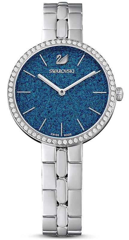  Shop Authentic Swarovski Cosmopolitan Blue Dial Silver Steel Strap Watch for Women - 5517790 - Luxxuri