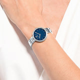  Shop Authentic Swarovski Cosmopolitan Blue Dial Silver Steel Strap Watch for Women - 5517790 - Luxxuri