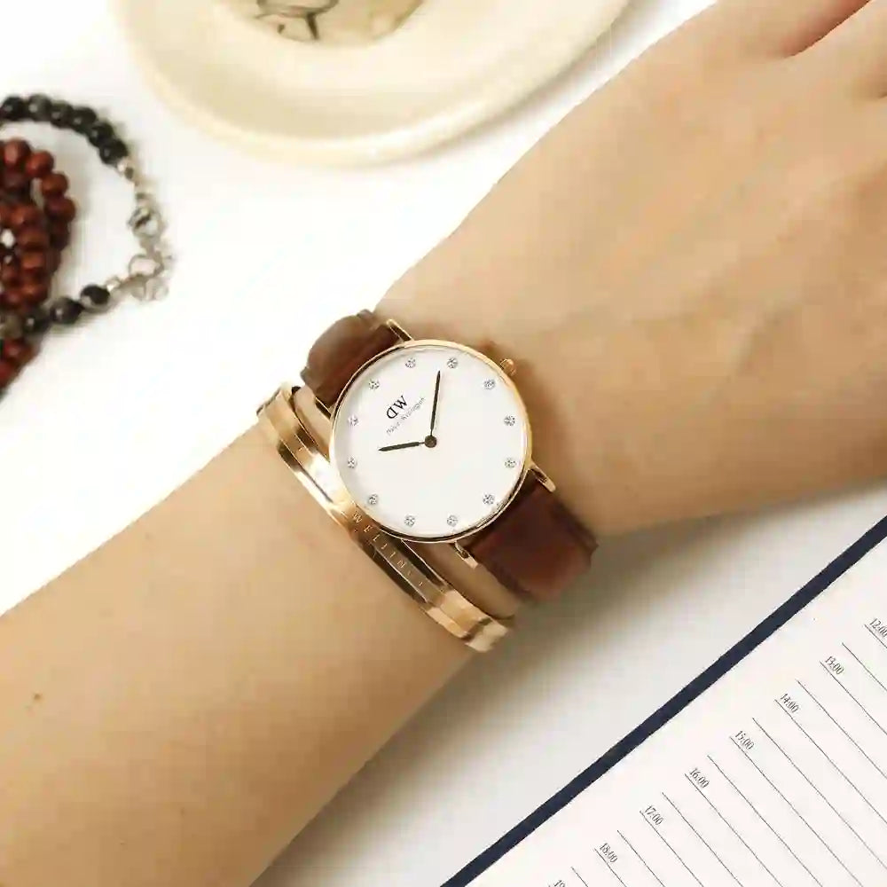  Shop Authentic Daniel Wellington Classy St Mawes White Dial Brown Leather Strap Watch For Women - DW00100075 - Luxxuri