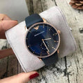  Shop Authentic Emporio Armani Classic Quartz Blue Dial Blue Leather Strap Watch For Men  - AR2071 - Luxxuri