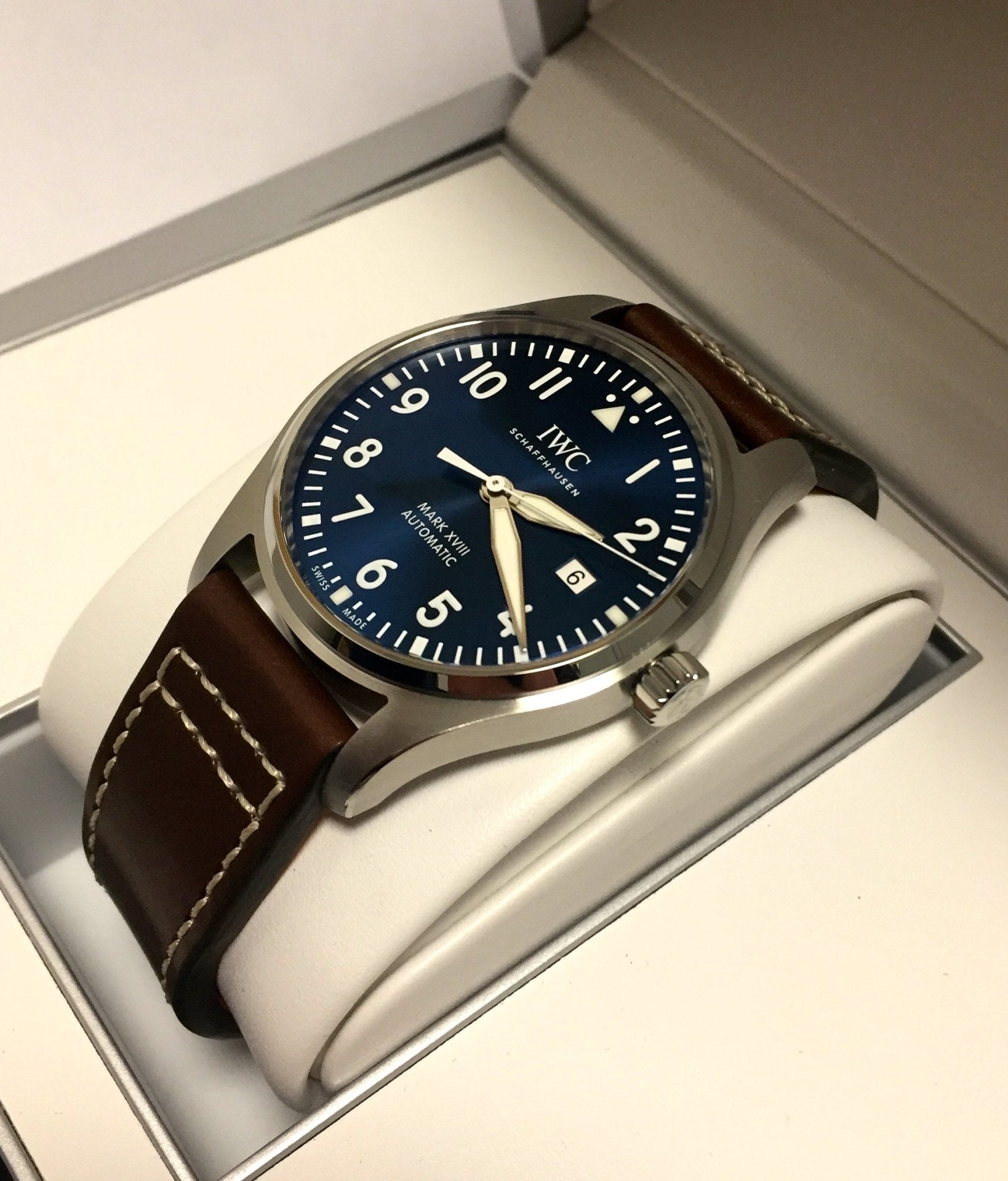  Shop Authentic IWC Pilot's Mark XVIII Le Petit Prince Blue Dial Brown Leather Strap Watch for Men - IW327004 - Luxxuri