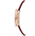  Shop Authentic Swarovski Crystal Flower Red Dial Red Leather Strap Watch for Women - 5552780 - Luxxuri