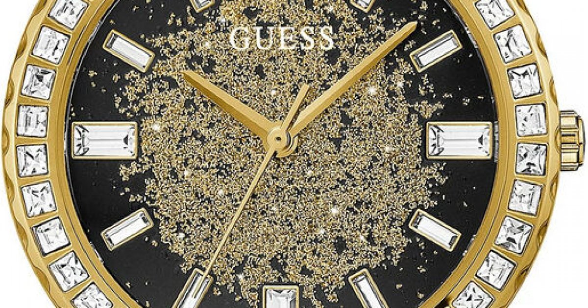 Shop Authentic Guess Night Life Diamonds Black Dial Gold Steel Strap Watch for Women - GW0405L2 - Luxxuri