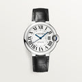  Shop Authentic Cartier Ballon Bleu de Cartier Silver Dial Black Leather Strap Watch for Men - WSBB0026 - Luxxuri