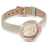  Shop Authentic Swarovski Crystal Flower Grey Dial Grey Leather Strap Watch for for Women - 5552424 - Luxxuri
