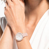  Shop Authentic Swarovski Crystal Frost White Dial Pink Leather Strap Watch for Women - 5519223 - Luxxuri