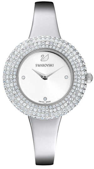  Shop Authentic Swarovski Crystal Rose Silver Dial Silver Steel Strap Watch for Women - 5483853 - Luxxuri
