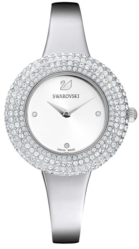  Shop Authentic Swarovski Crystal Rose Silver Dial Silver Steel Strap Watch for Women - 5483853 - Luxxuri