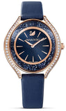  Shop Authentic Swarovski Crystalline Aura Blue Dial Blue Leather Strap Watch for Women - 5519447 - Luxxuri