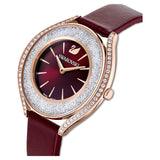  Shop Authentic Swarovski Crystalline Aura Red Dial Red Leather Strap Watch for Women - 5558637 - Luxxuri