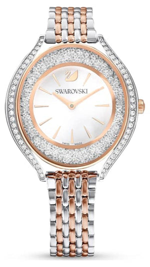  Shop Authentic Swarovski Crystalline Aura White Dial Two Tone Mesh Strap Watch for Women - 5644075 - Luxxuri