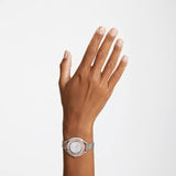  Shop Authentic Swarovski Crystalline Aura White Dial Two Tone Mesh Strap Watch for Women - 5644075 - Luxxuri