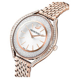  Shop Authentic Swarovski Crystalline Aura Silver Dial Rose Gold Steel Strap Watch for Women - 5519459 - Luxxuri