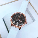  Shop Authentic Swarovski Crystalline Hours Quartz Grey Dial Black Leather Strap Watch for Women - 5344635 - Luxxuri